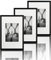 VUVUZULA Bilderrahmen 20x30cm Schwarz 3er Set Fotorahmen Rahmen mit Passepartout Posterrahmen