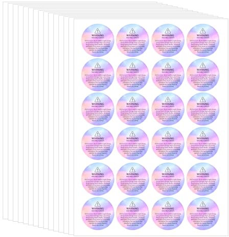 CHROMACRAFT 360 Kerzen-Warnaufkleber, Sicherheitsetikettenaufkleber, Runde Aufkleber, Kerzenherstellungszubehör, Kerzenbehälteraufkleber