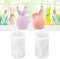 AKONE Osterhasenform 2 Stück, Silikon Gießform Hase, 3D Gießform Osterhase, Kerzenhalter, für Osterdeko & Geschenke
