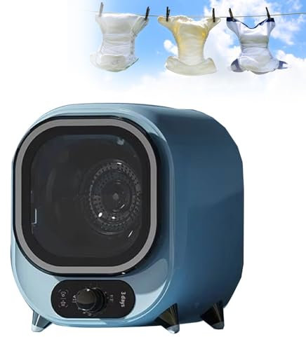 Secadora de Ropa por Condensación, Mini Secadora Centrifugada, 5 Modos de Secado, Carga de 0,8 kg, Secadora de Condensador Portátil Pequeña, para Uso en Encimera o Montado en la Pared(Light Blue)