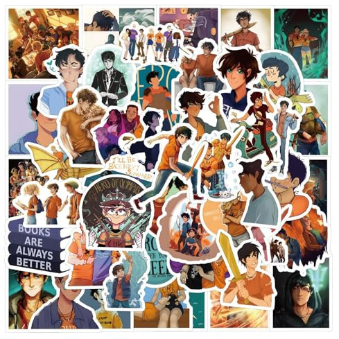 60 Stück/Lot Percy Jacksons Aufkleber, wasserdichte Vinyl-Anime-Aufkleber für Laptop, Wasserflasche, Gitarre, Reisegeschenk für Kinder, Teenager, Erwachsene, Mädchen, Jungen