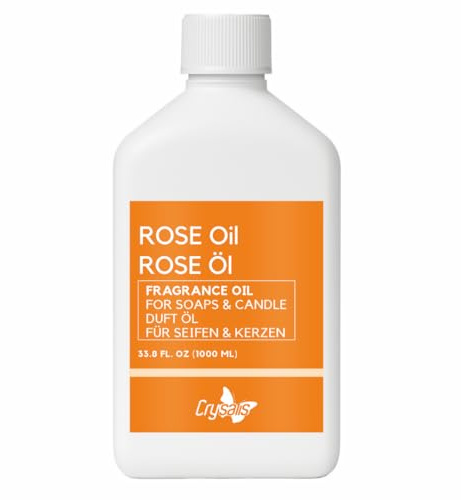 Crysalis Rose Fragrance Oil for Candle Making, Soap Making, Wax Melts, Diffusers & DIY Crafts – Long-Lasting Scent – 33.8 oz / 1000 ml