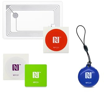 NFC21 NFC Starter Kit Small - 5-teiliges Set - mit NTAG213, NTAG215 und NTAG216 Chips