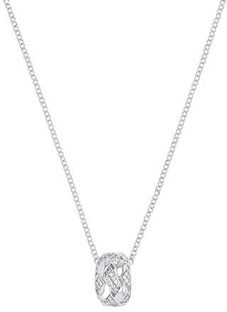 JOOP! Halskette aus 925 Sterling Silber für Damen, Halsschmuck, teilw. mit Schmuckstein, Silber 925 rhodiniert, Kommt in passender Schmuckbox