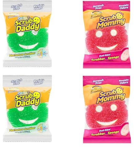 Scrub Daddy & Scrub Mommy Essentials, Paquete de 4