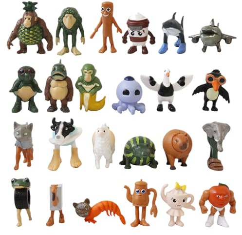 24PCS Italian Brainrot Figures Set, Tralalero Tralala Italian Meme Collectible Figurines, Tung Tung Tung Sahur Decorative Ornaments, Funny Collectibles for Collectors, Desk Decor
