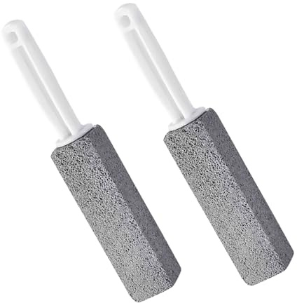 2 Pack Toilet Pumice Cleaning Stone, Toilet Bowl Cleaner with Long Plastic Handle, for Kitchen/Bathroom/Pool/Household Cleaning