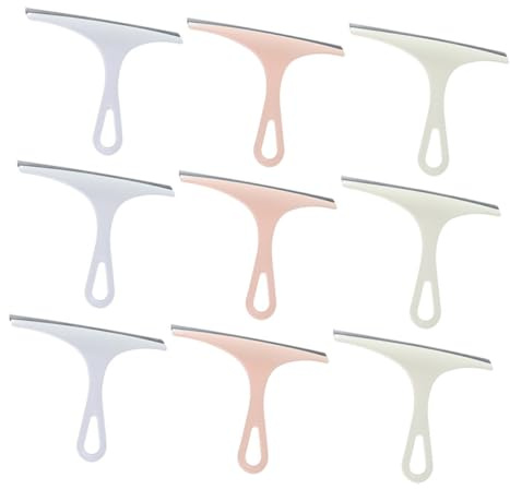 SEWOART 9pcs Glass Squeegee Window Cleaner Quiet Windscreen Wiper for Bathroom Car Mirror Soap and Limescale Removal Compact Nordic Blue Green Pink