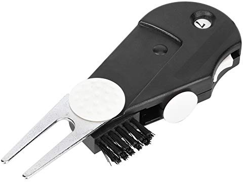HaloVerde Portable 5-in-1 Golf Tool with Convenient Belt Clip for Greens Maintenance, A Golf Divot Repair Tool for Turf and Marking Ball Position