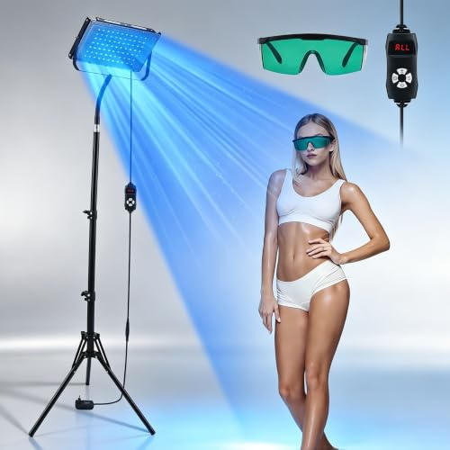 Solarium für Zuhause 30W Bräunungslampe mit 3 Modi & 5 Stufen - Gesichts- und Körperbräuner mit Timer & Höhenverstellung - Tageslichtlampe für Selbstbräunung zu Hause