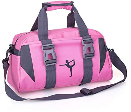 Borsone da ballo piccolo/grande per ragazze, sport, palestra, borsa da yoga (rosa, S), rosa, S, Borsa sportiva per borsone