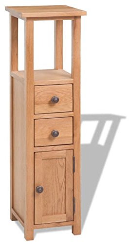 Festnight Eckschrank Massiv Eiche 26x26x94 cm Braun