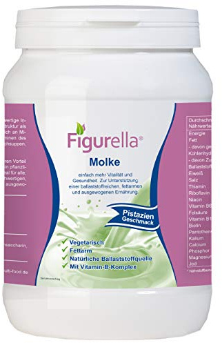 Abnehmen mit Molke | 750 g fettarmes Süßmolkenpulver für Diät, Trennkost, Fastenkur, Badezusatz | Der Vital-Shake und Wellnessdrink | Figurella Molke (Pistazie 750 g)