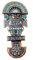 Alpacaandmore Hangemachte Peruanische Tumi Inka Wandschmuck Figur Kupfer Tuerkissteine 20 cm