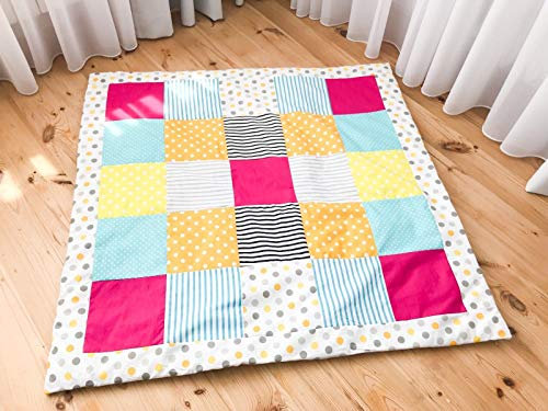 Krabbeldecke Patchwork Decke Spieldecke Babydecke 150x150cm DS9