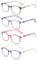 JM Reading Glasses Women with Spring Hinge 4 Pack, Lightweight Quality Vintage Readers Colorful Square Glasses for Ladies +1.25 Magnifying