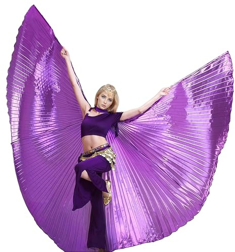 Wuchieal Isis Wings Bauchtanz, Engelsflügel für Karneval & Halloween, inkl. Stäben und Tasche