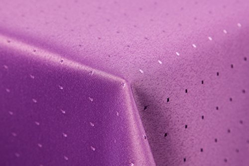 Punkte Damast Tischdecke von First-Tex 110x160 in lila