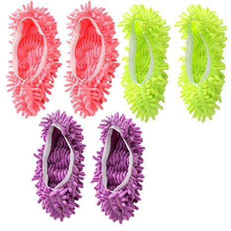 HEALLILY - Zapatillas lavables para mopa de polvo y mopa de zapatos, reutilizables, para zapatos de limpieza de pisos, para habitación y hogar, 6 unidades