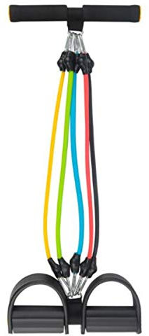 Eighty Corde élastique à 5 tubes pour pédales - Corde de tension multifonction avec poignée - Équipement de yoga pour Fitness, Cardio