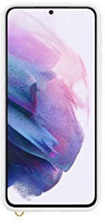 Samsung Clear Protective Cover Smartphone Cover EF-GG996 für Galaxy S21+ 5G Handy-Hülle verstärkter farblicher Rahmen, griffig, Schutz Case, stoßfest, Weiß