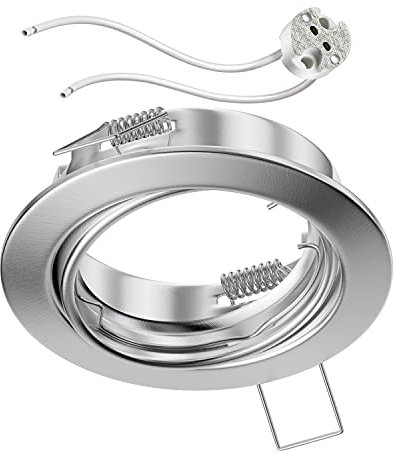 ledscom.de Decken-Einbaurahmen FERE Einbaurahmen chrom matt schwenkbar (LED/Halogen/MR16/50mm) inkl. GU5.3 Fassung