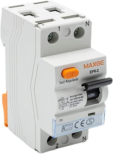 CABLEPELADO Interruptor diferencial industrial Monofásico Clase A |superinmunizado | 30mA | 10kA | Poder de corte: 10000A | 2P (25A)
