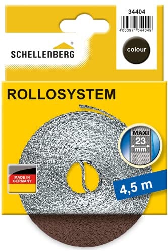 Schellenberg 34404 Cinta de persiana enrollable 23mm, 4,5m, marrón