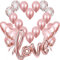 Rosegold Love Luftballons, XXL Love Folienballon Rose Gold Herz Helium Folienballons Konfetti Ballon, Romantisch Deko, Dekoration für Romantische Atmosphäre
