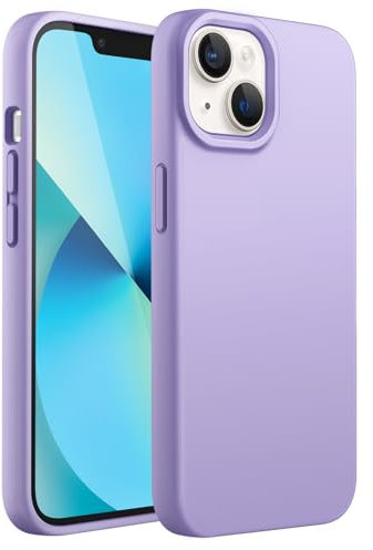 JETech Silicone Case Compatible with iPhone 13 6.1-Inch, Silky-Soft Touch Full-Body Protective Case, Shockproof Cover with Microfiber Lining (Light Purple)