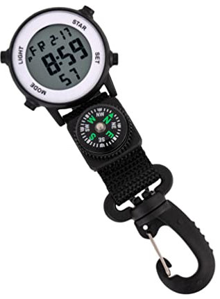 UKCOCO Multifunktions-wanduhr Herrenuhren Schlüsselanhänger Uhr Backpacking-Uhr Ansteckuhr Uhrenarmband Kompass Taschenuhr Kompass Scheinen Schwesterntisch Zinklegierung