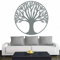 INDIGOS UG - Wandtattoo Wohnzimmer - Wandaufkleber Baum des Lebens - 2 - Lebensbaum Weltenbaum - 120x120 cm - Grau - Aufkleber Kinderzimmer Schlafzimmer Küche Badezimmer Büro Dekoration