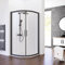 Schulte cabine de douche accès d'angle arrondie 80 x 80 x 185 cm, 4 éléments, profilé noir, rayon 55 cm, largeur d'accès 35.0 cm, verre de sécurité 6 mm anticalcaire transparent D505504-F 68 500