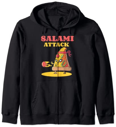 Pelle à pizza amusante - Ninja Salami Attack Pizza Cheese Sweat à Capuche