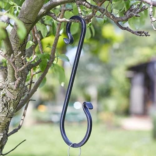 Garden Mile 6 Hanging S Hook Garden Flower Basket Hanger Outdoor Hook for Bird Feeders Decorative Plant Hanger for Solar Lights & Wind Chimes Wall Mounted Bracket