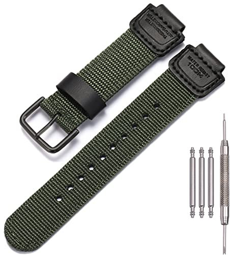 16mm g shock Ersatz Armband Kompatibel mit Casio DW5600E 6900 GA100 110 700 2100 AWG-M100 GW9400 Nylon Leder Uhrenarmband