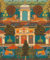 Rasch 746211 Papier peint intissé Motif palais indien et tigre Orange pétrole