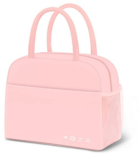 DALINDA Lonchera Mochilas para Comida Bolsas Nevera, Reutilizable, Aislada, a Prueba de Fugas, para Alimentos, Alta Capacidad para Viajes, Trabajo, Picnic, Color Rosa