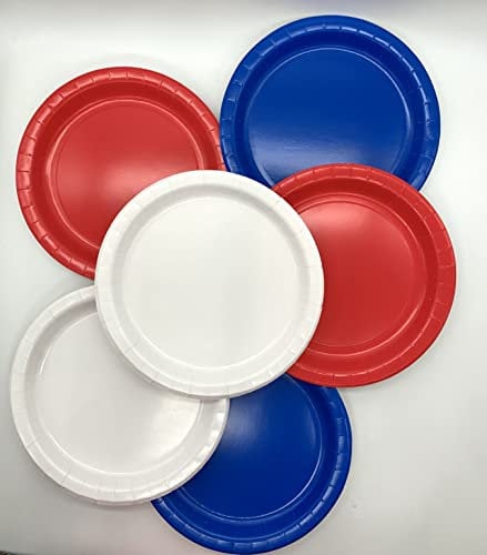 Bellissimi palloncini da 17,8 cm x 40 piatti di carta Royal Red White and Blue
