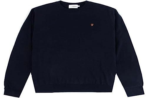 Farah Mullen Wool Crew Neck Maglione, Pink Rose, M Uomo
