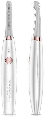 Beheizte Wimpernzange, TOUCHBeauty Elektrische Wimpernzange USB Wiederaufladbare Wimpernzange mit 3 Temperatureinstellungen Silikonkamm Lash Curler für Mädchen Frauen Schnelle Erwärmung Curling