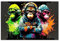 NOLLAM Bild auf Leinwand AFFE-Tier Bilder Graffiti Leinwand Gemälde Wandkunst Tiere Poster Und Kunstdrucke-3 weise Swag-Affen Wandbilder Für Wohnzimmer Dekoration40x60cm 16x24ohne Rahmen