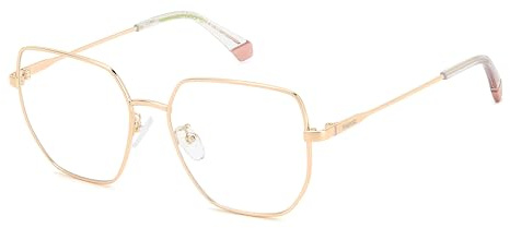 Polaroid Brille mit Sehstärke für Damen optional mit Sonnenbrillentönung oder Blaulichtfilter, Quadratisch, gefertigt aus Metall (inklusive Brillenetui)