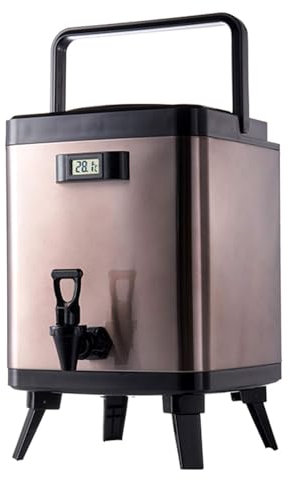 ZMIN Cubo de hielo, dispensador de agua caliente sanitaria comercial de 6/8/10 litros, hervidor de agua/termo/cubo de hielo para bebidas frías de acero inoxidable,A,6L