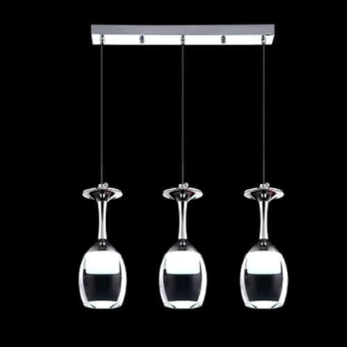 Generic Suspension Luminaire | Verre à Vin Argent Blanc Chaud 3 verres barre