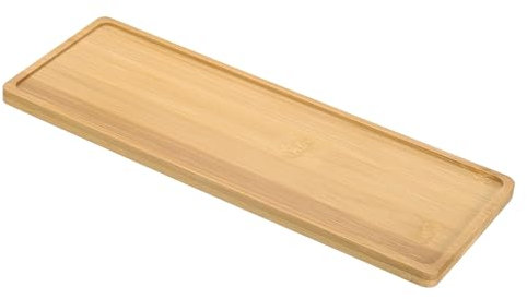 PATIKIL Soucoupe en Bois de Bambou, Plateau de Drainage Rectangulaire de 11x4 Pouces pour Plantes Bonsaïs et Pots Succulents pour Maison et Balcon