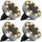 nipify Luces Solares LED Exterior Jardin Suelo, 4 Piezas Luz Solar Piscina, IP65 Impermeable Lampara Solares para Césped, Patio, Camino, Escalón, Blanco cálido