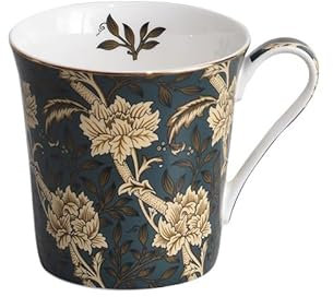 Taza de porcelana china con personalidad creativa de anémona diente de león, taza de té de la tarde para el hogar, taza de café (anémona de mar, verde oscuro)