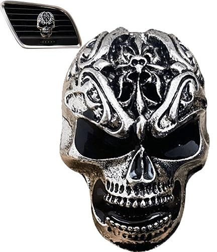 Keuyeo Coole Totenkopf-Auto-entlüftungsklammern, Aromatische Auto-entlüftungsklammer, Auto-Innenraum-entlüftungsöffnung, Totenkopf-dekor, Steckdose, Lufterfrischer, Auto-Charm-zubehör Für