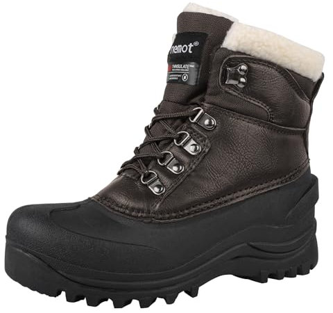 riemot Winterstiefel Damen Gefüttert und Wasserdicht Winterschuhe Warme Schneestiefel Winter Rutschfest Stiefel Damen Wanderschuhe Trekkingschuhe Arbeiten Ski Outdoor Winter Boots Braun EU41